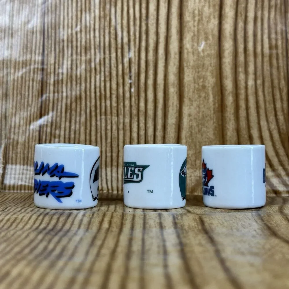NFL Football Teams Mini Miniature Ceramic‎ Coffee Mugs Team Logo Cups Lot Of 9